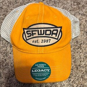 NWT Legacy SFWDA orange and creamy gold Trucker Hat